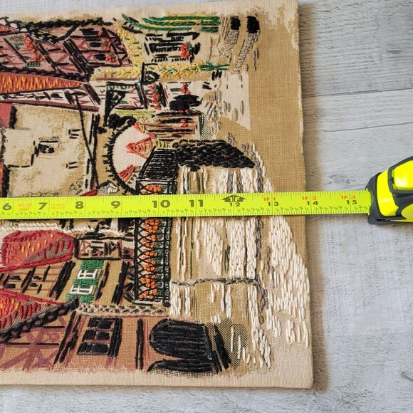 Vintage Rothenburg Ob Der Tauber Hand-Embroidered Wall Art - Picture 6 of 7